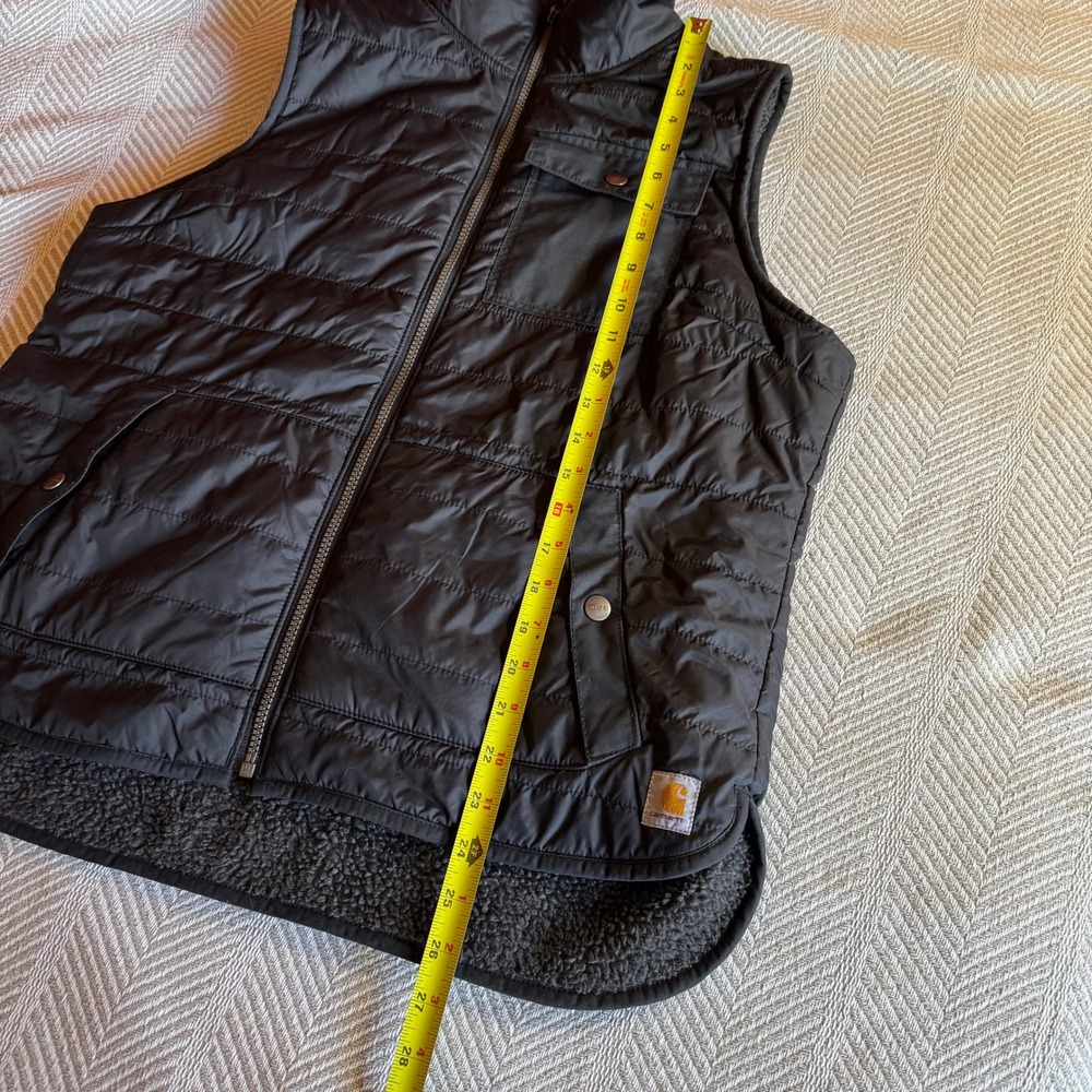 Carhartt Amoret Reversible Vest Womens XL Black Quilted Sherpa Fleece Lined - Picture 10 of 10